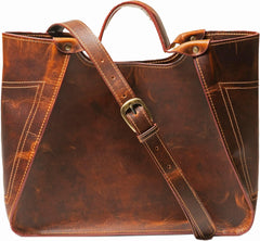 Schultertasche aus echtem Vollnarbenleder für Damen