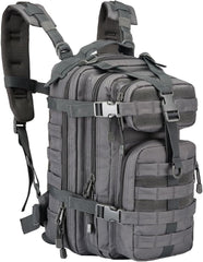 Kleiner taktischer Militärrucksack, 30 l, Einsatzrucksack, taktische Tasche für Outdoor-Aktivitäten wie Wandern, Camping und Reisen, grau