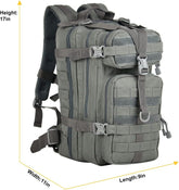 Kleiner taktischer Militärrucksack, 30 l, Einsatzrucksack, taktische Tasche für Outdoor-Aktivitäten wie Wandern, Camping und Reisen, grau