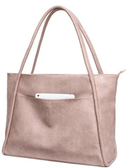 Große Tragetasche für Damen, ideal fürs Büro, mit Reißverschluss, 16 l, aus veganem Leder, auch als Reisetasche oder Handtasche geeignet.