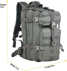 Kleiner taktischer Militärrucksack, 30 l, Einsatzrucksack, taktische Tasche für Outdoor-Aktivitäten wie Wandern, Camping und Reisen, grau 